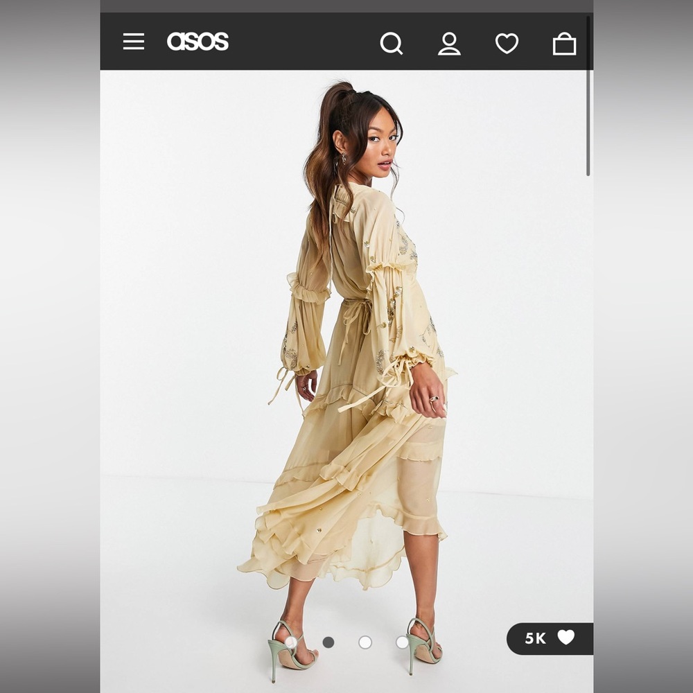 ASOS Cream Midi Dress